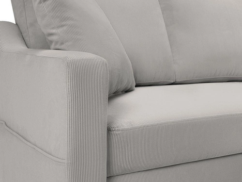 Narożnik z funkcją spania Rose Light Grey Corduroy prawostronny