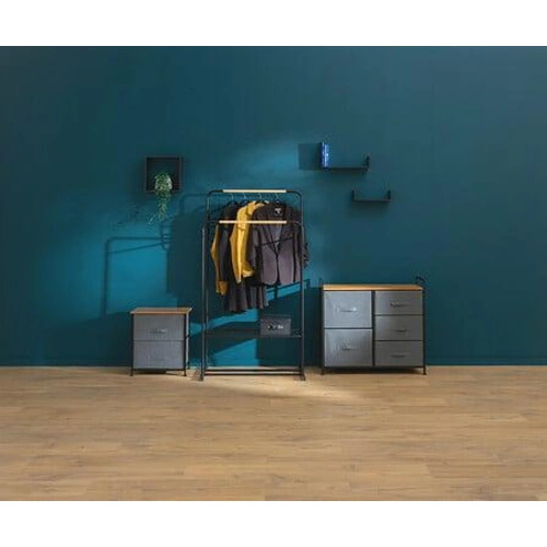 Komoda z szufladami Tissa 77 cm nowoczesna czarno-szara na nóżkach do salonu 5five