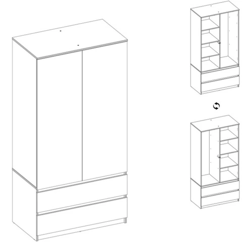 Szafa z lustrem Jaira dąb sonoma 90 cm