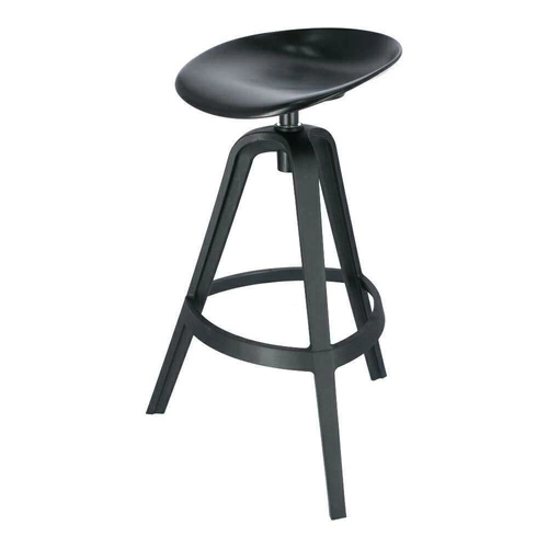 Stołek barowy Banksy czarny obrotowy nowoczesny do kuchni i jadalni Intesi 77 cm