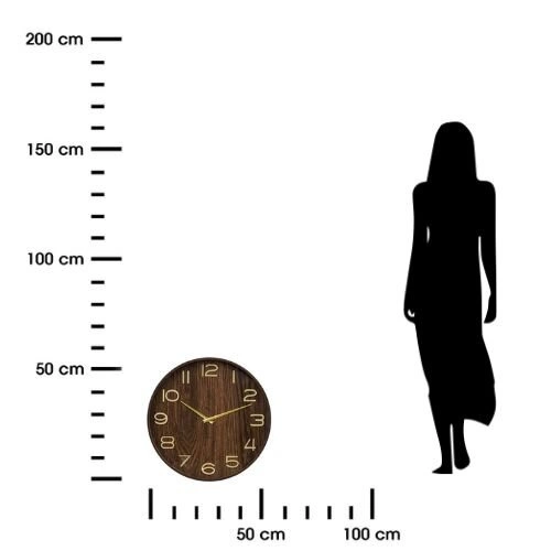 Zegar ścienny Ivana 55 cm brązowy nowoczesny do salonu Atmosphera z 3D cyframi