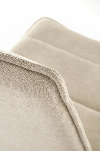 Krzesło tapicerowane Noelle Intesi beżowe do jadalni i salonu nowoczesne na czarnych nogach