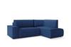 Narożnik z funkcją spania Molde L prawy sztruksowy granatowy z pojemnikiem do salonu