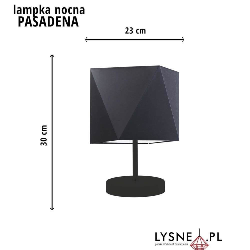 Lampka nocna do sypialni PASADENA LYSNE nowoczesna biała z abażurem na stolik 30 cm