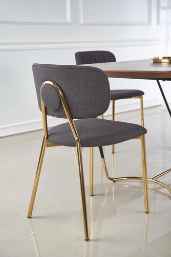 Stół do jadalni nowoczesny Hanover 180 cm orzechowy blat czarne metalowe nogi Intesi