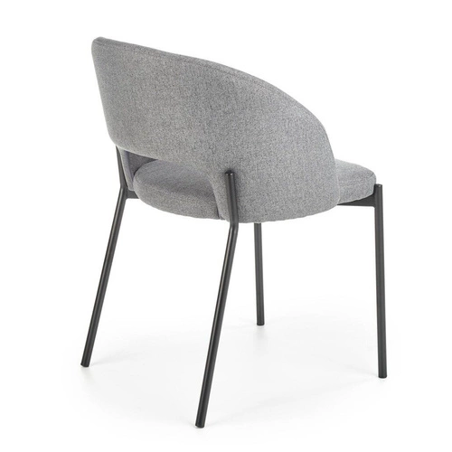 Krzesło tapicerowane Humber szare Intesi do jadalni i salonu nowoczesne na czarnych nogach