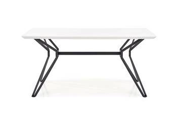 Stół rozkładany do jadalni Class nowoczesny biały z czarnymi nogami 160 cm Intesi