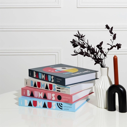 Intesi Bauhaus różowe pudełko ozdobne książka dekoracyjna tekturowa do sypialni i salonu