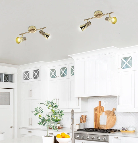 Lampa sufitowa Arena złota regulowana 2-punktowa do salonu i sypialni nowoczesna