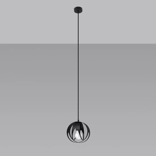Lampa wisząca kula Tulos czarna nowoczesna do salonu i jadalni Sollux Lighting