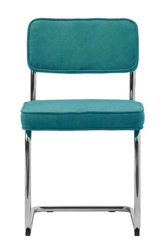 Krzesło tapicerowane Tepper niebieskie sztruks nowoczesne do jadalni i salonu