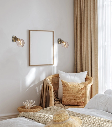 Kinkiet ścienny Rodia nowoczesny szkło bursztynowe patynowy do salonu i sypialni CANDELLUX