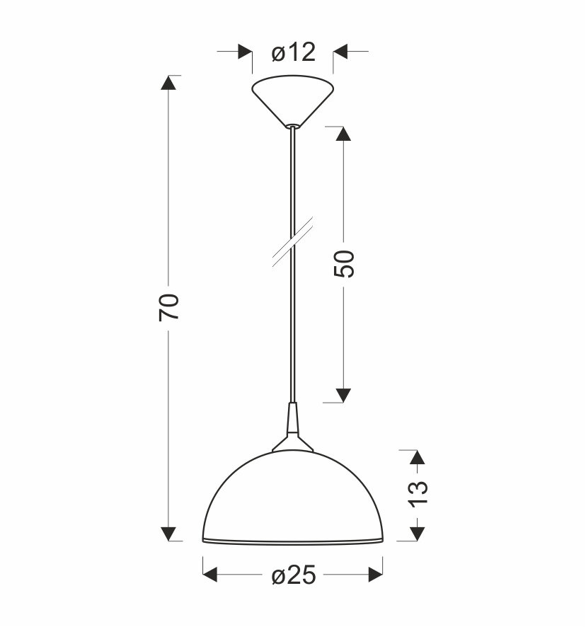 Lampa wisząca Sugar 1x60W E27 25cm linka chromowy/srebrny