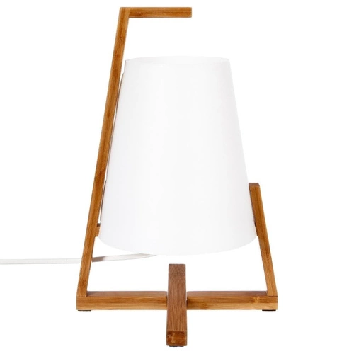 Lampka Gong biała/bambus
