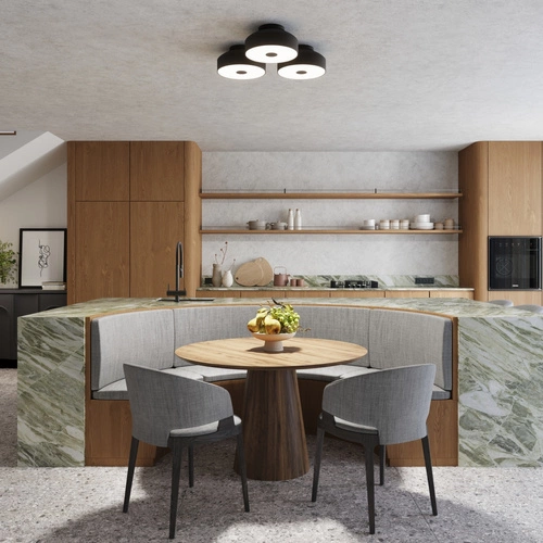 Plafon sufitowy OMIQ czarny nowoczesny okrągły do salonu i sypialni 30 cm SOLLUX