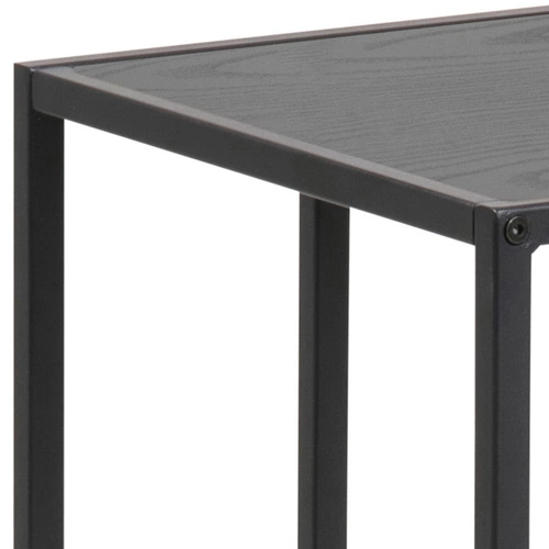 Stolik kawowy Seaford czarny kwadratowy nowoczesny loftowy pomocniczy do salonu 63 cm