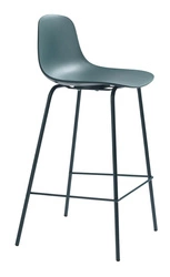 Hoker Whitby niebieski z oparciem nowoczesny do kuchni i wyspy 67 cm UNIQUE