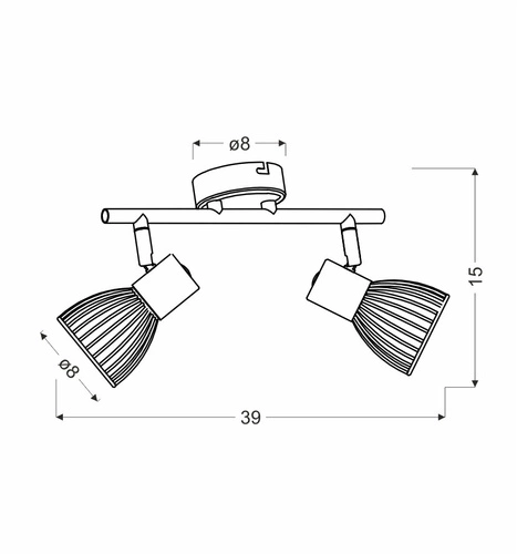 Lampa sufitowa Modo czarna chrom regulowana do salonu kuchni przedpokoju 2-punktowa