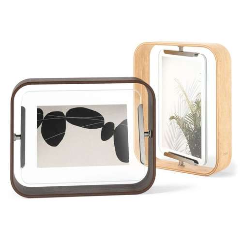 Ramka na zdjęcia 13x18 Bellwood Umbra stojąca drewniana obrotowa orzech skandynawska