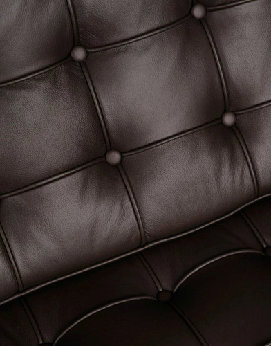 Sofa skórzana 3 osobowa Ba inspirowana Barcelona glamour do salonu brązowa D2.DESIGN