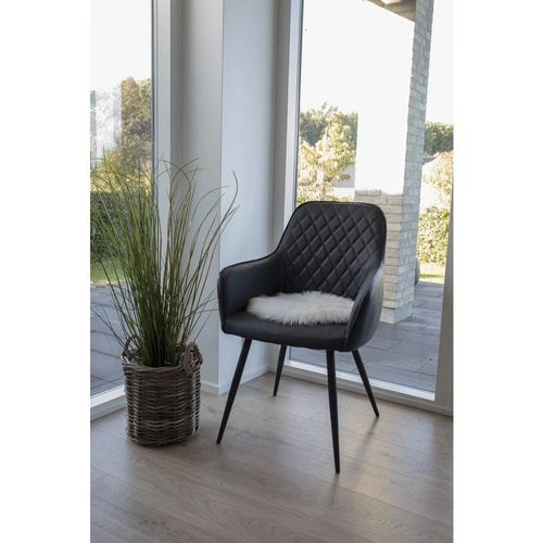 Poduszka na krzesło okrągła futerko sztuczne białe 35 cm do salonu House Nordic