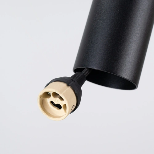 Lampa wisząca PELTA 1 nowoczesna czarna beżowa do salonu i jadalni 30 cm