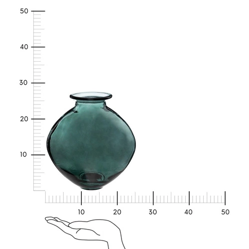 Wazon szklany Candy zielony 26cm nowoczesny na kwiaty do salonu Atmosphera