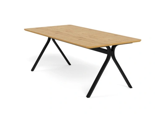 Stół Bristol 200x100 dębowy do jadalni nowoczesny na czarnych nogach