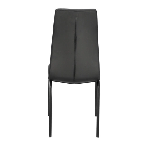 Krzesło tapicerowane ekoskóra Asama Actona czarne do jadalni nowoczesne na metalowych nogach