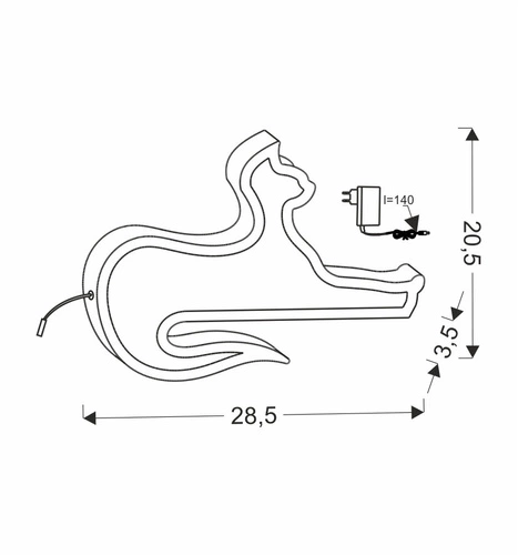 Lampka nocna LED Cat różowa do pokoju dziecka nowoczesna MDF CANDELLUX LIGHTING