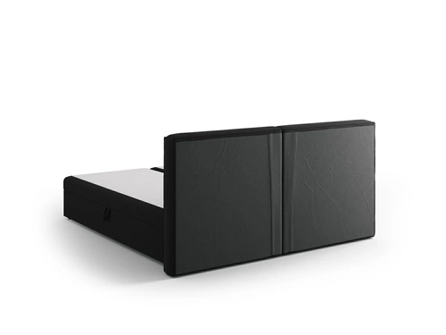 Łóżko tapicerowane Jodie czarne z pojemnikiem 140x200 nowoczesne do sypialni Micadoni