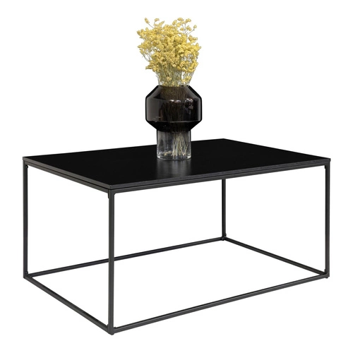 Stolik kawowy Vita prostokątny czarny loftowy 60x90 cm do salonu nowoczesny Intesi