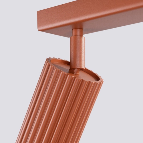 Plafon sufitowy KARBON 4L czerwony minimalistyczny do salonu z ruchomym kloszem 81 cm