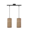Lampa wisząca Ballo czarny 2x60 E27  abażur orzechowy