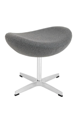 Podnóżek tapicerowany Jajo kaszmir inspirowany Egg szary nowoczesny do salonu D2.DESIGN