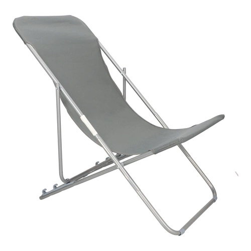 Leżak ogrodowy Setuba szary składany regulowany nowoczesny metalowo-tkaninowy 5five simply smart