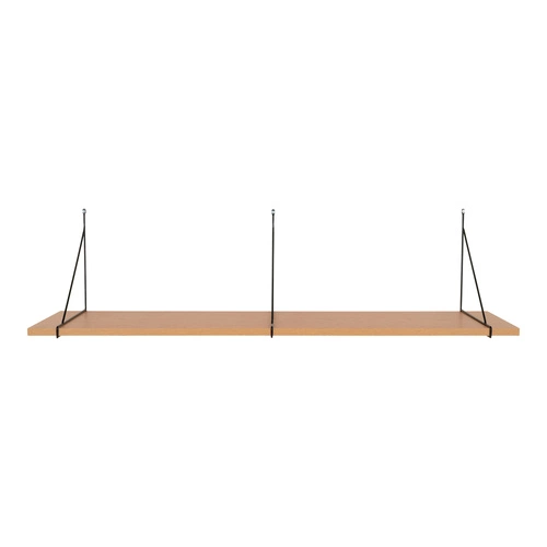 Półka ścienna Chiba 120 cm drewniana czarna na książki nowoczesna do salonu Intesi