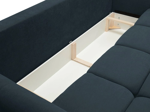 Sofa rozkładana 3 osobowa Bode z funkcją spania i pojemnikiem granatowa do salonu