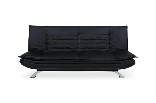 Sofa rozkładana z funkcją spania Faith 3 osobowa czarna eko skóra nowoczesna do salonu