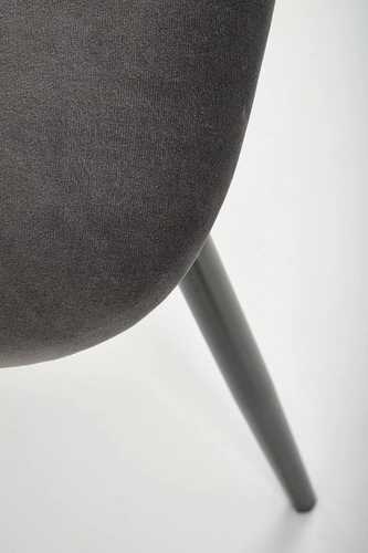 Krzesło do jadalni Seraphine szare tapicerowane welur z oparciem rattanowym Intesi nowoczesne