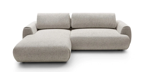 Narożnik z funkcją spania Ljung lewy nowoczesny beżowo-szary z pojemnikiem do salonu