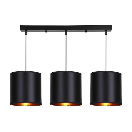 Lampa wisząca Candida czarny 3x40W E27  abażur czarny