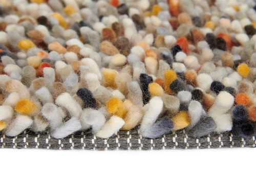 Dywan shaggy wełniany Shaggy Dots 170x240 pomarańczowo-żółty do salonu nowoczesny Carpets&More