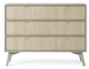 Komoda z szufladami Sage 106 cm w jodełkę szałwiowa glamour na nóżkach do salonu Intesi
