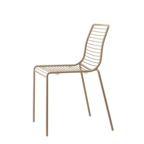 Krzesło ogrodowe metalowe Summer szare nowoczesne sztaplowane do ogrodu i tarasu SCAB Design