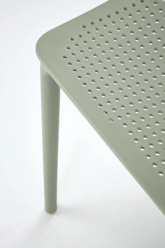 Krzesło ogrodowe Sylie Intesi miętowe z tworzywa sztaplowane nowoczesne do tarasu i balkonu