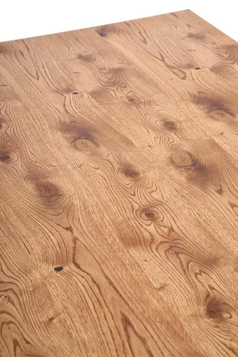 Stół rozkładany do jadalni Sarus nowoczesny dąb naturalny czarne nogi 126-206x80 cm Intesi