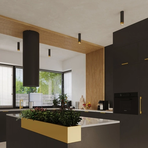 Plafon sufitowy NERO 22,5 czarny złoty nowoczesny do salonu i sypialni Sollux Lighting