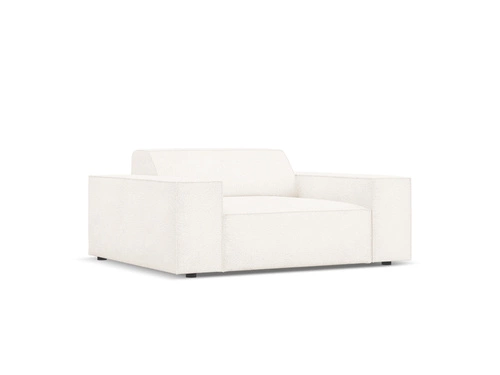 Fotel wypoczynkowy Jodie Beige Boucle do salonu nowoczesny beżowy boucle z podłokietnikami