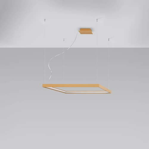 Żyrandol LED Nelya M złoty nowoczesny do salonu 80 cm industrialny geometryczny